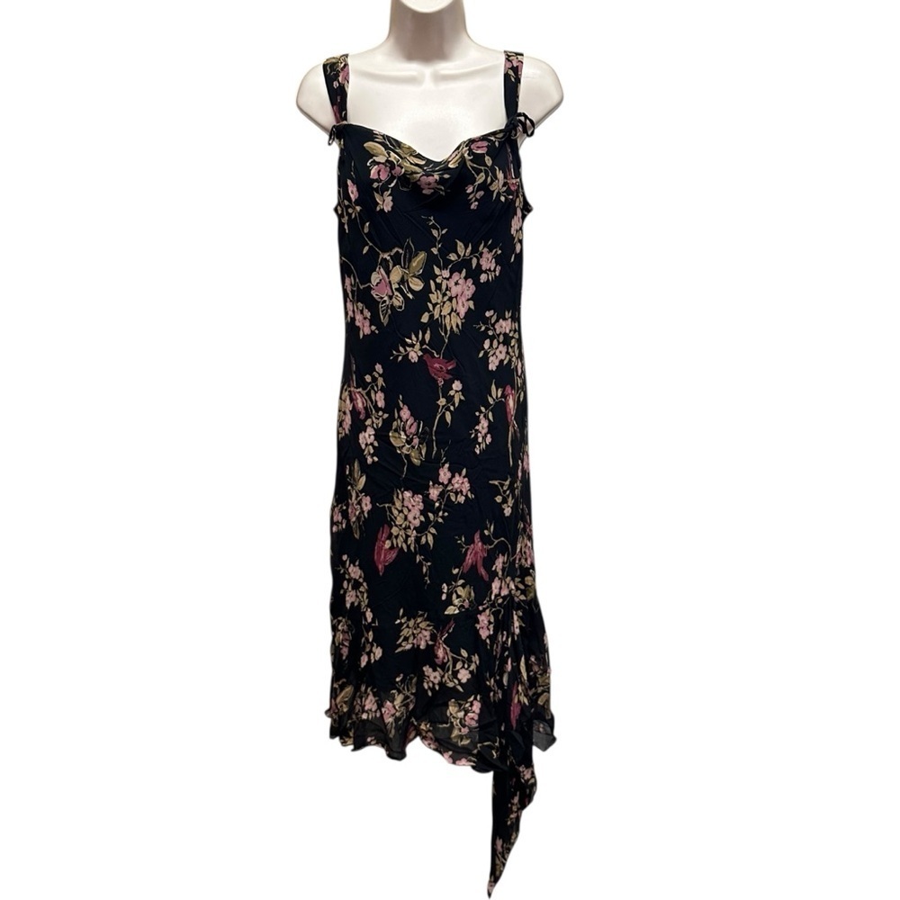 Johnathan Martin women floral silk dress asymmetric whimsigoth fairy grunge 12